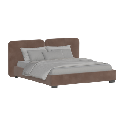 Lit double rembourré Chloé en tissu tissé doux