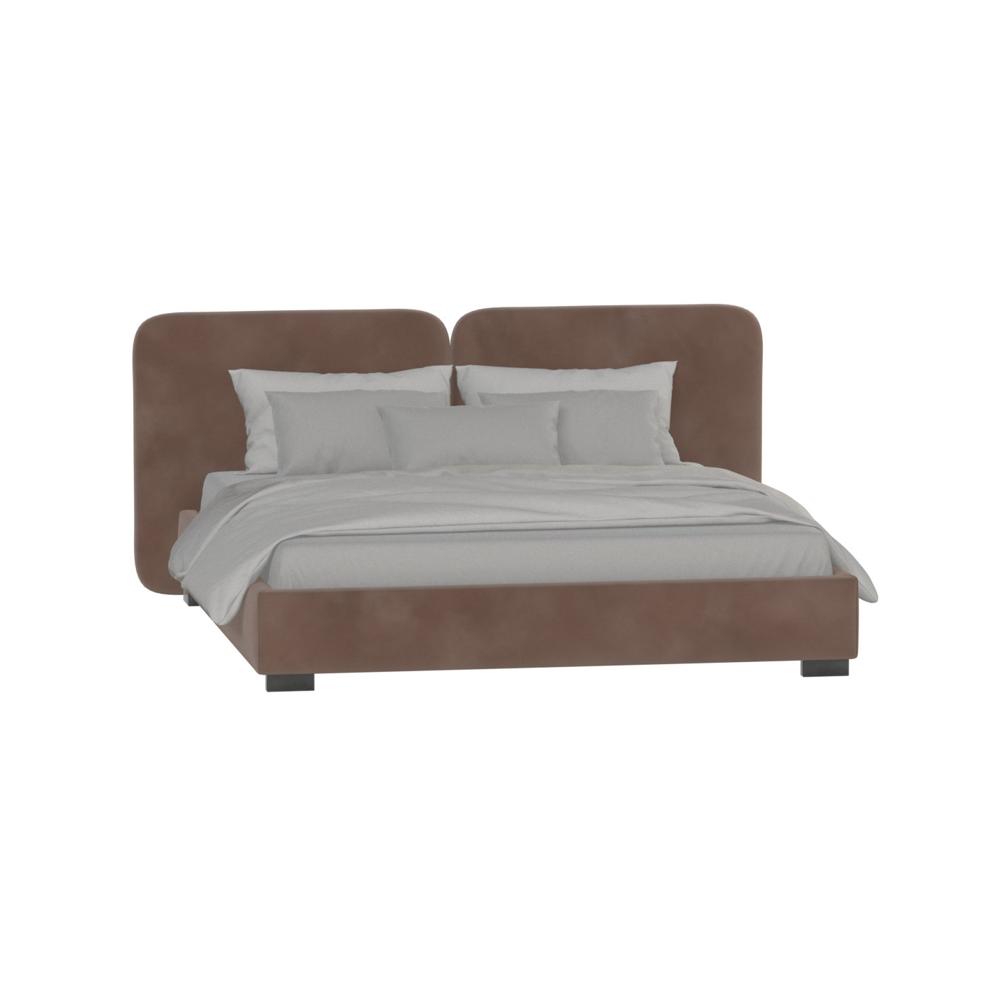 Lit double rembourré Chloé en tissu tissé doux