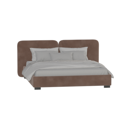 Lit double rembourré Chloé en tissu tissé doux