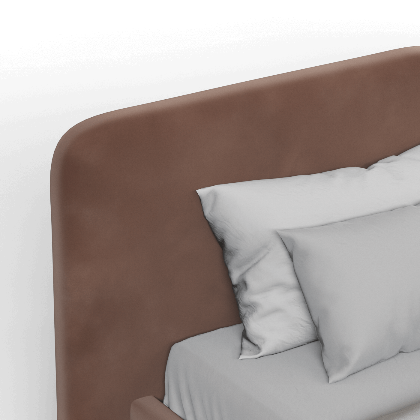 Lit double rembourré Chloé en tissu tissé doux