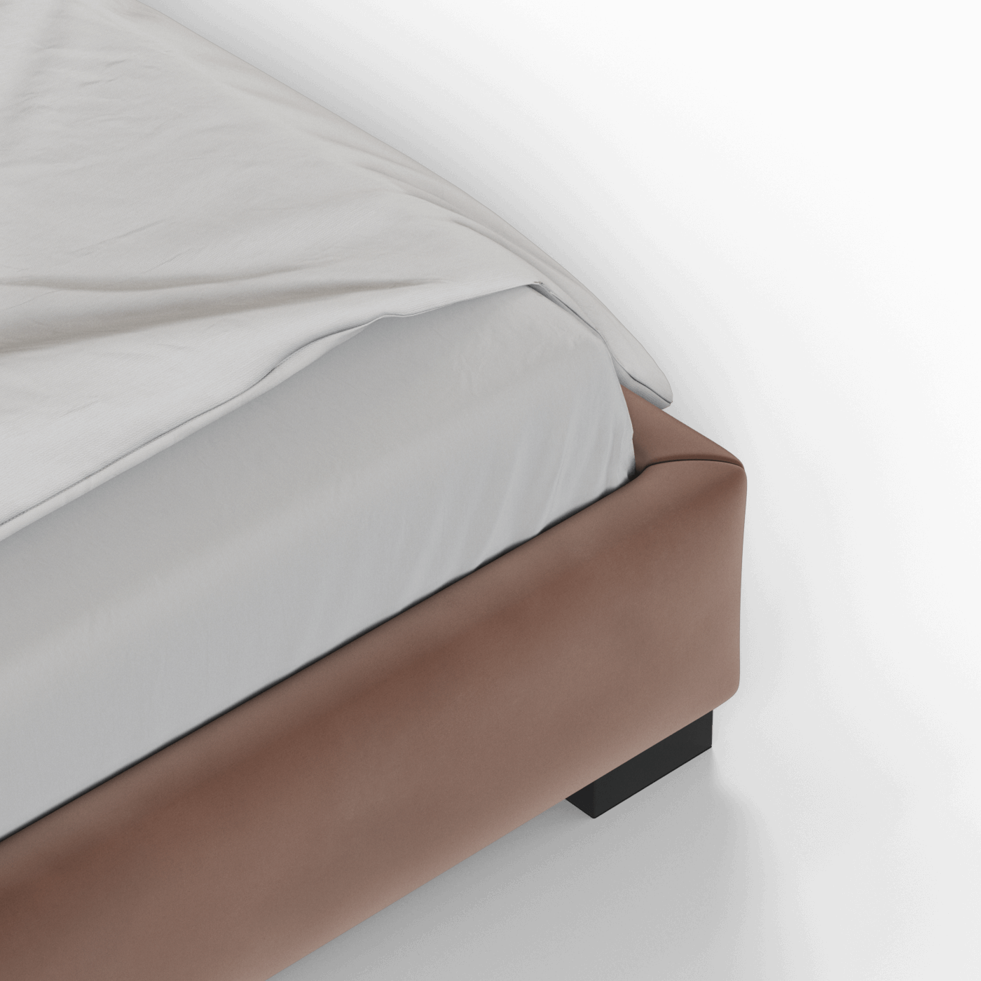 Lit double rembourré Chloé en tissu tissé doux