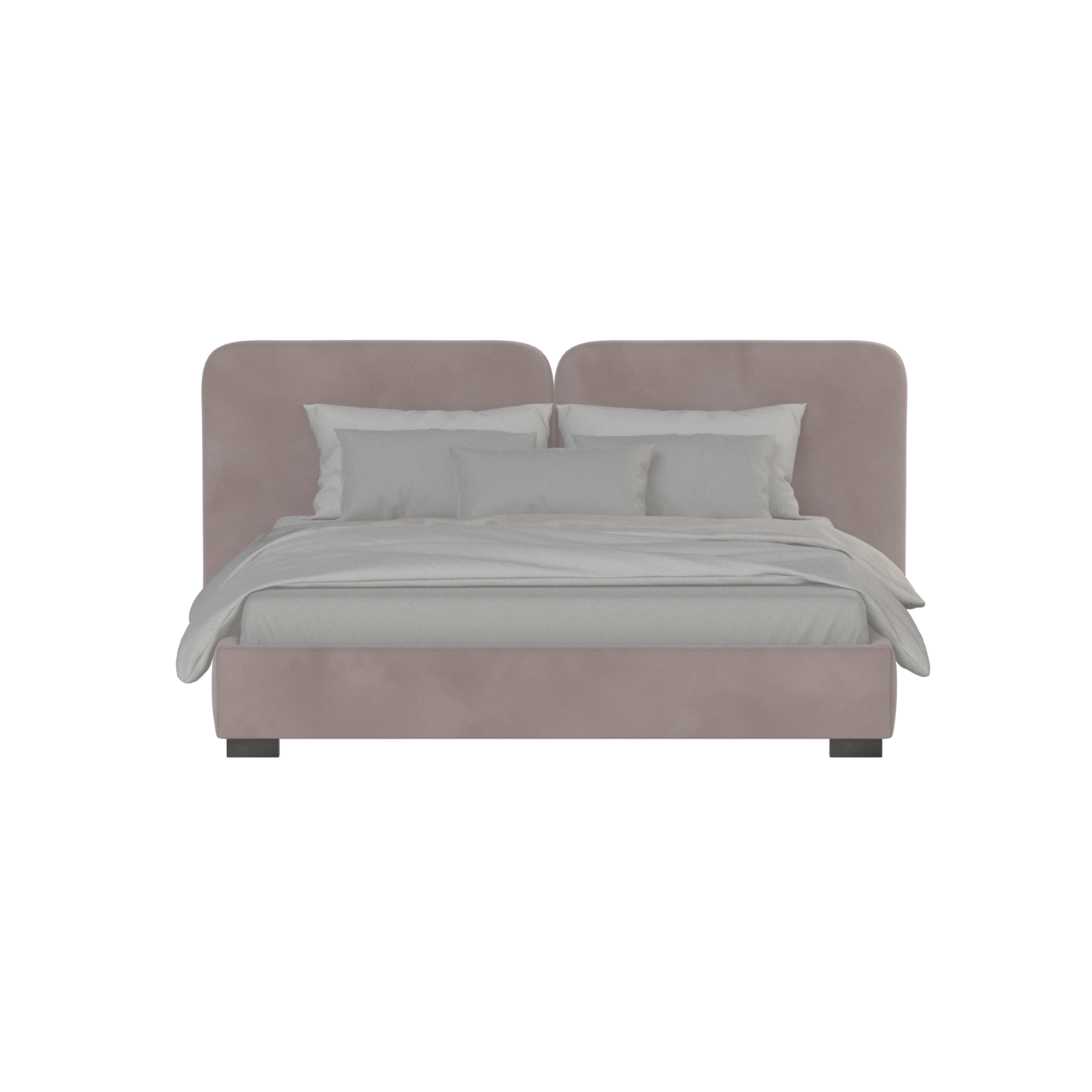 Chloe Upholstered Double Bed in Soft Woven Fabric