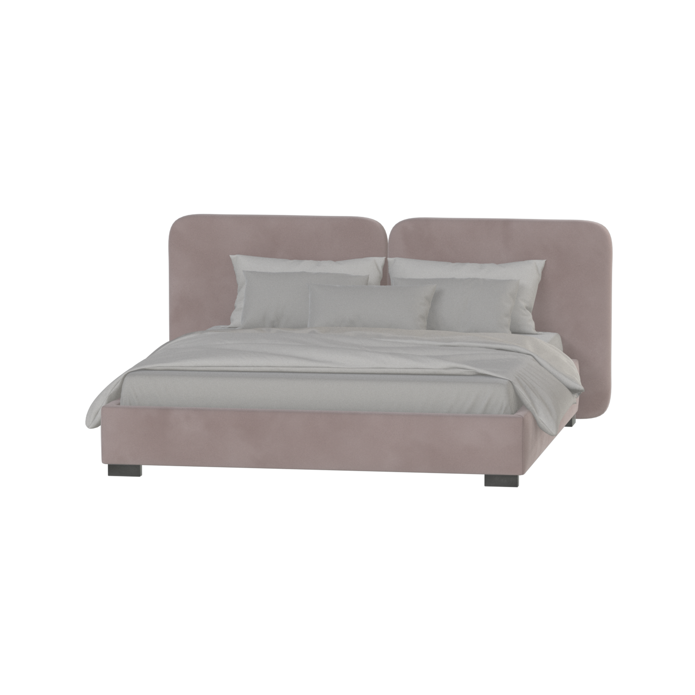 Chloe Upholstered Double Bed in Soft Woven Fabric