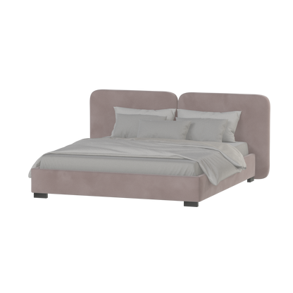 Chloe Upholstered Double Bed in Soft Woven Fabric