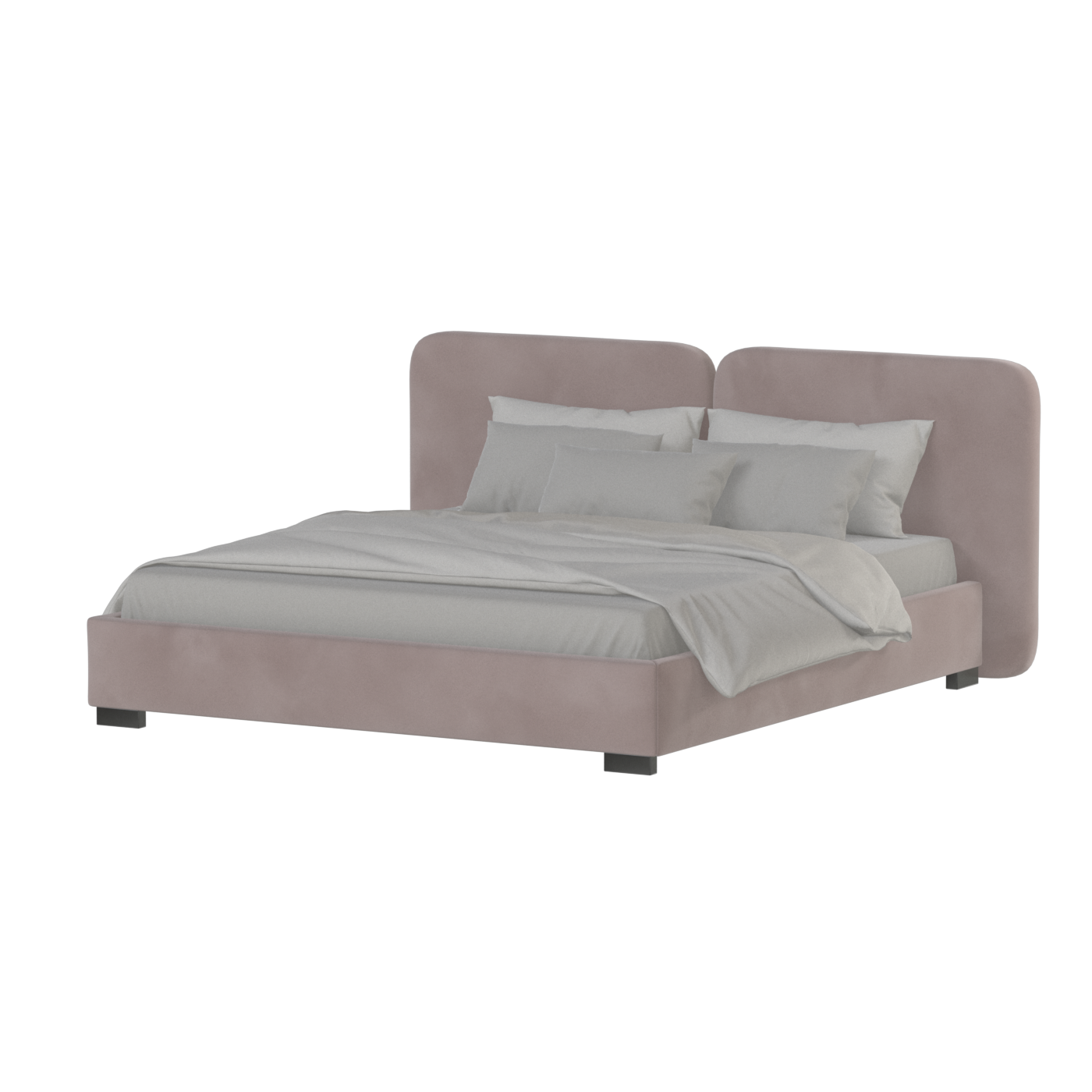 Chloe Upholstered Double Bed in Soft Woven Fabric