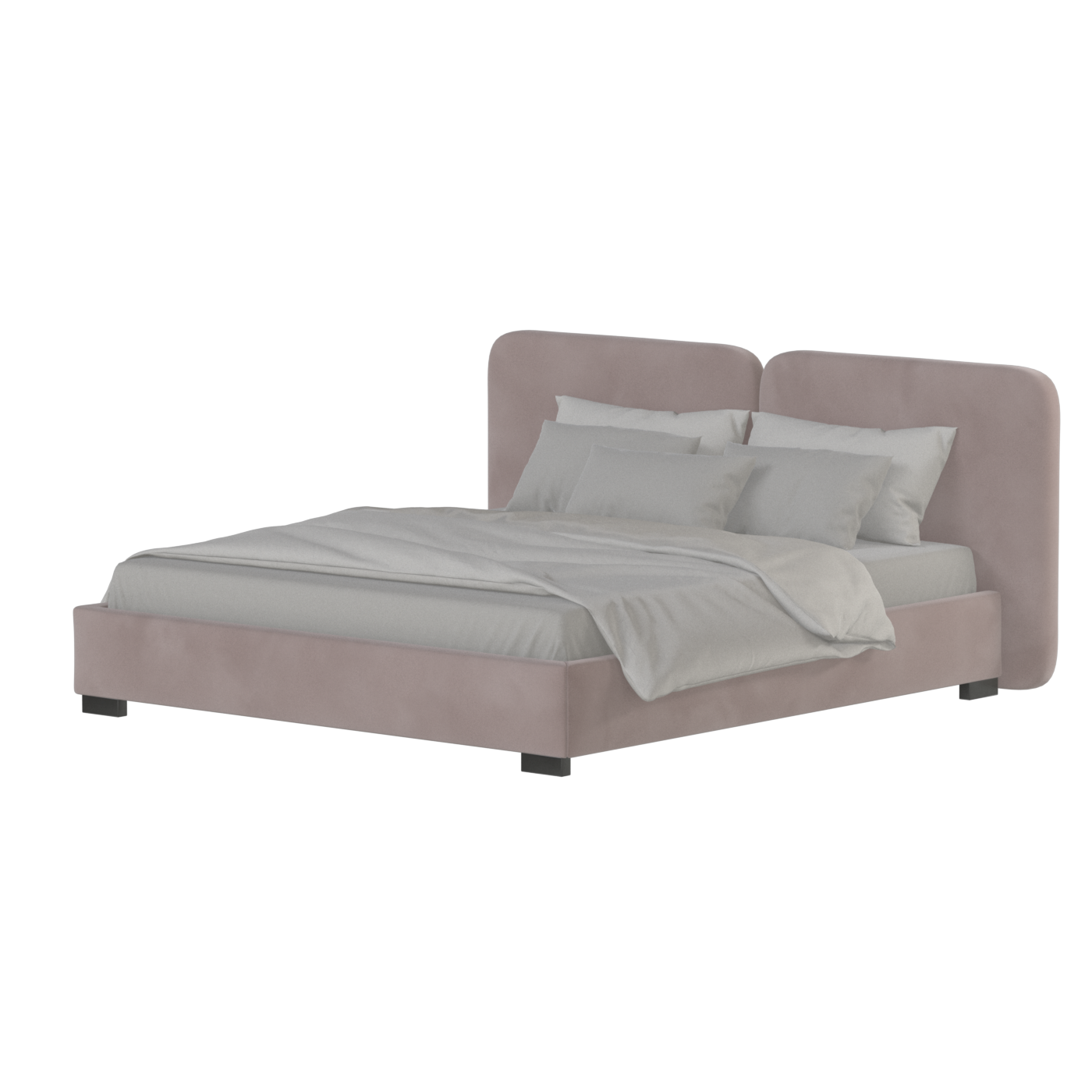 Chloe Upholstered Double Bed in Soft Woven Fabric