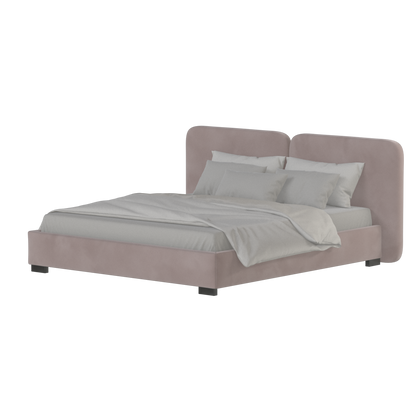 Chloe Upholstered Double Bed in Soft Woven Fabric