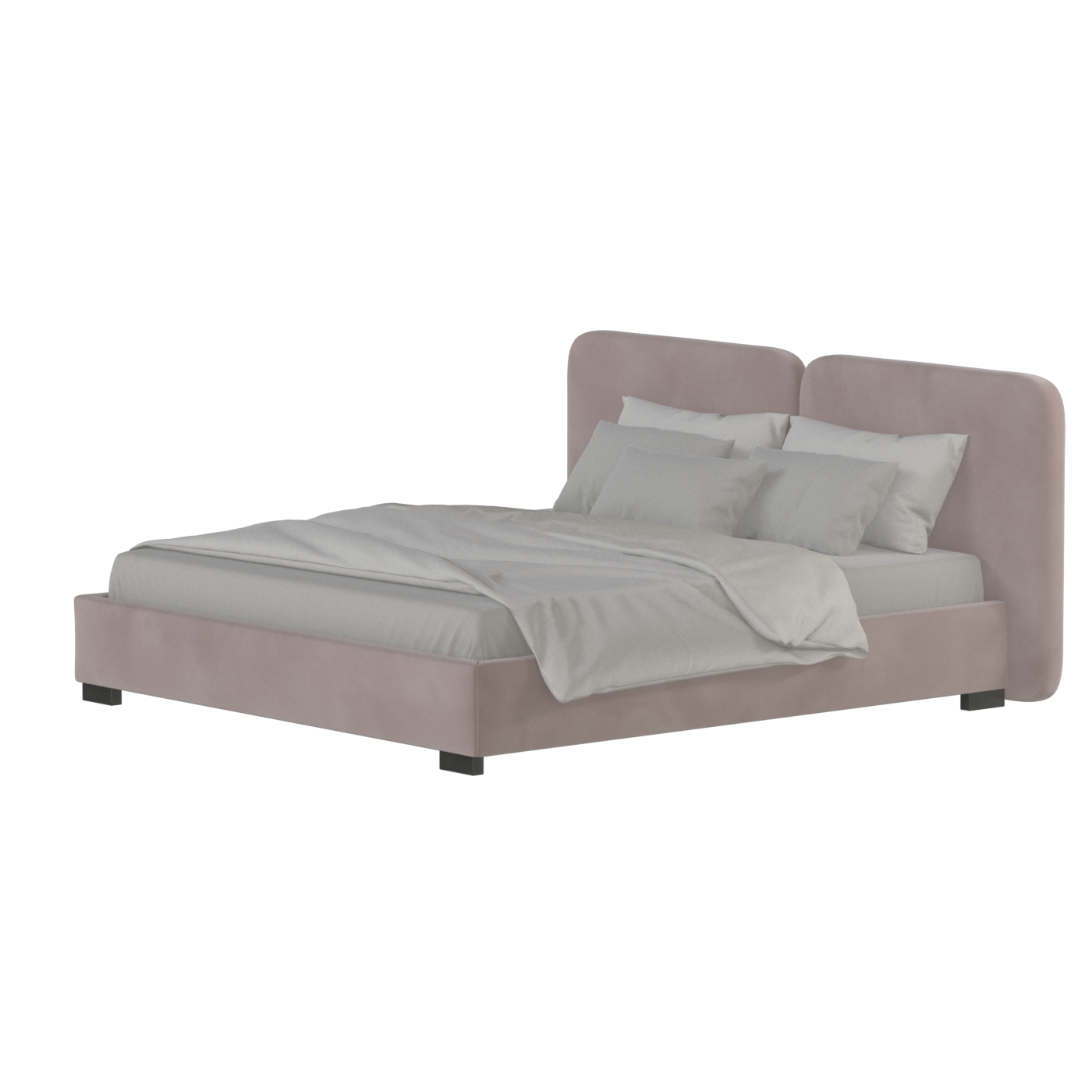 Chloe Upholstered Double Bed in Soft Woven Fabric