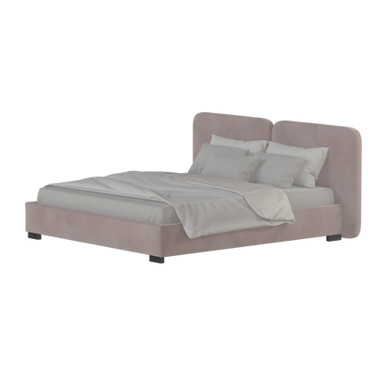 Chloe Upholstered Double Bed in Soft Woven Fabric