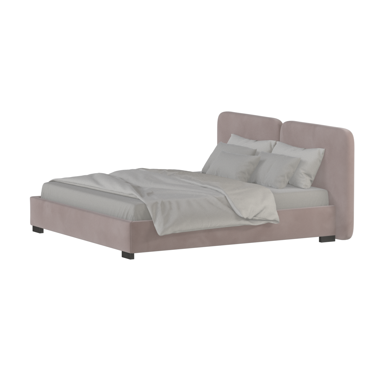 Chloe Upholstered Double Bed in Soft Woven Fabric