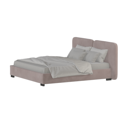 Chloe Upholstered Double Bed in Soft Woven Fabric