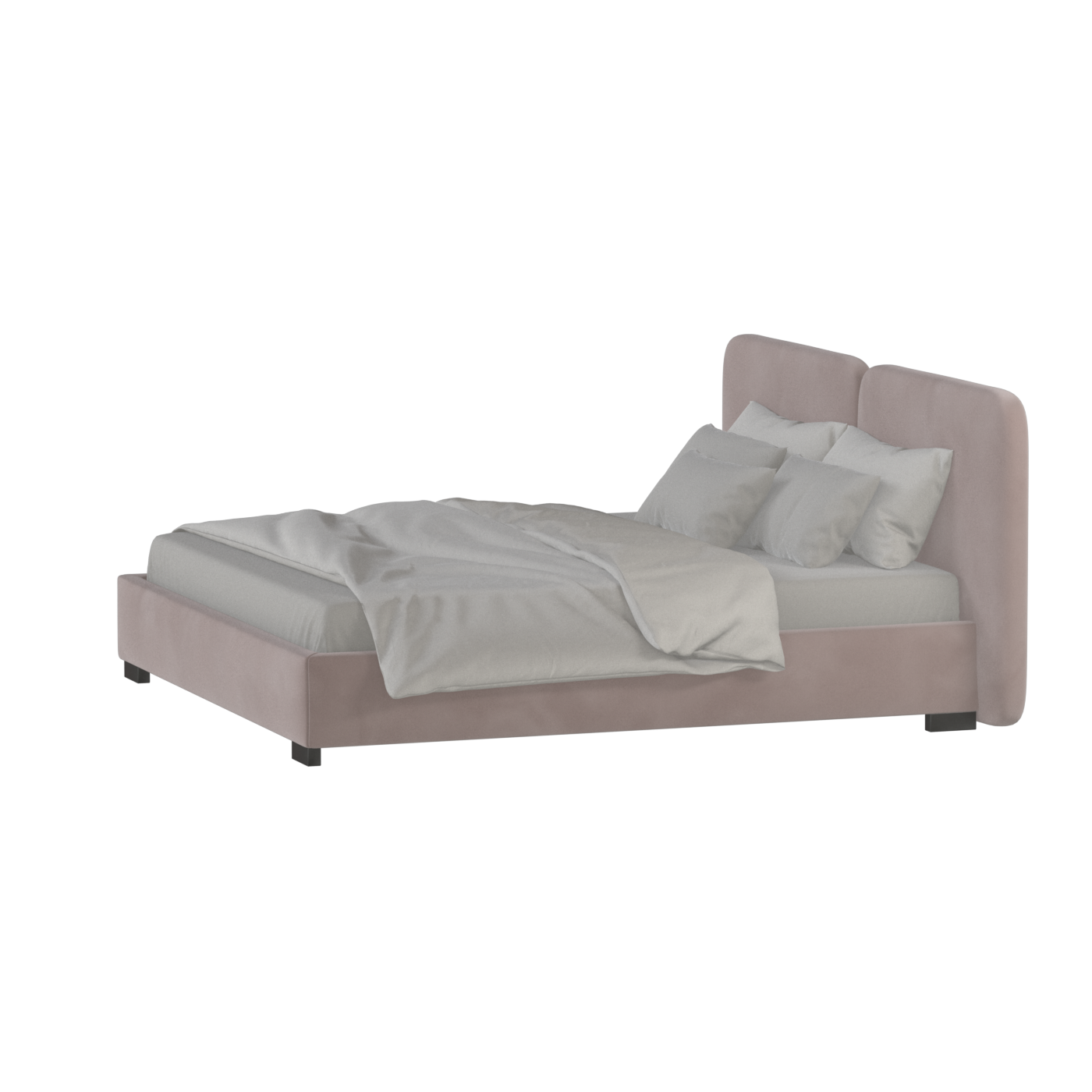 Chloe Upholstered Double Bed in Soft Woven Fabric