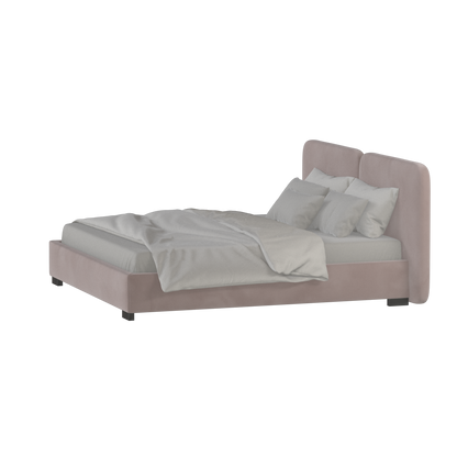 Chloe Upholstered Double Bed in Soft Woven Fabric