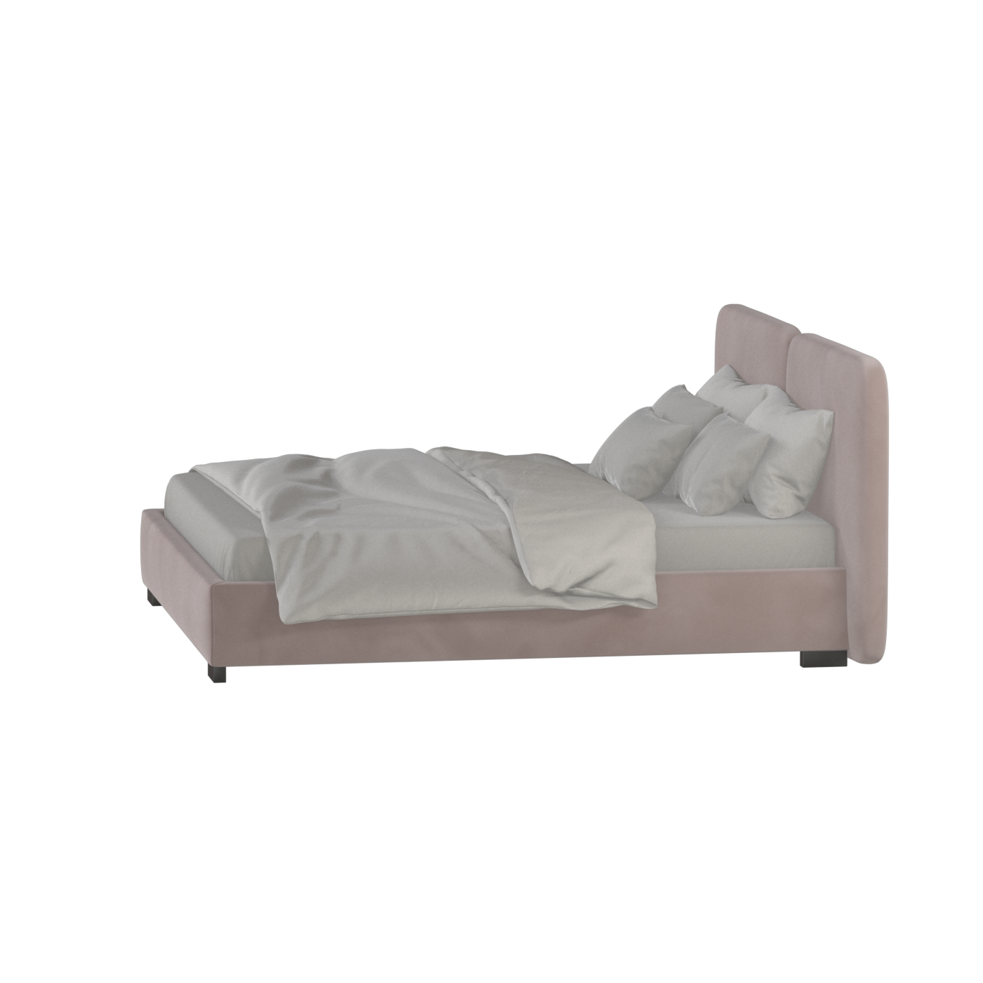 Chloe Upholstered Double Bed in Soft Woven Fabric