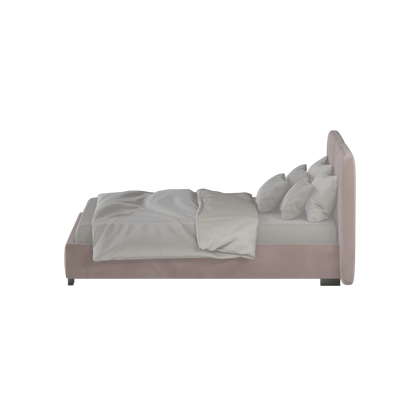 Chloe Upholstered Double Bed in Soft Woven Fabric