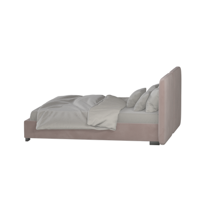 Chloe Upholstered Double Bed in Soft Woven Fabric