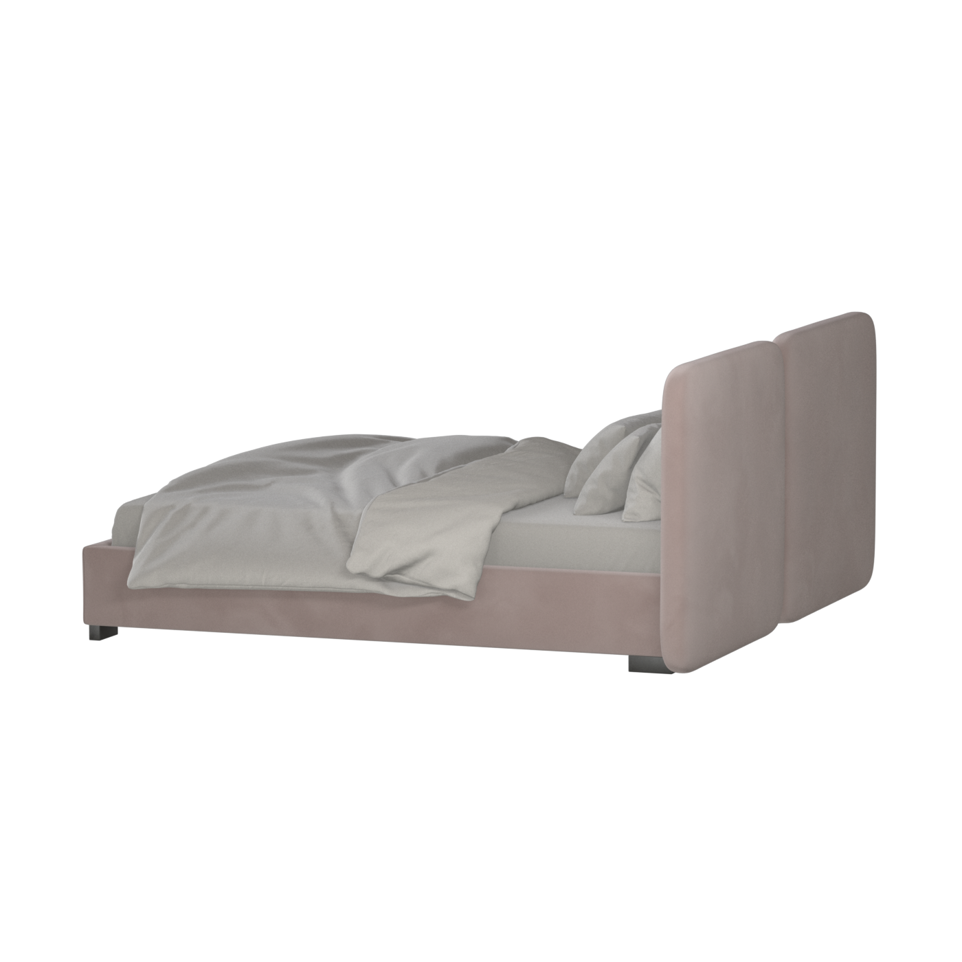 Chloe Upholstered Double Bed in Soft Woven Fabric