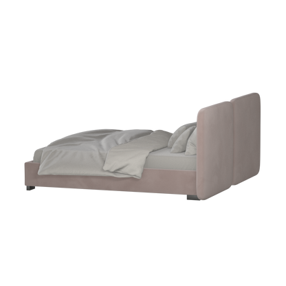 Chloe Upholstered Double Bed in Soft Woven Fabric