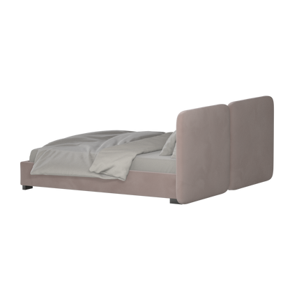 Chloe Upholstered Double Bed in Soft Woven Fabric