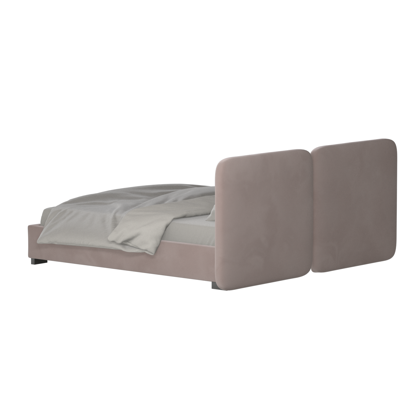 Chloe Upholstered Double Bed in Soft Woven Fabric