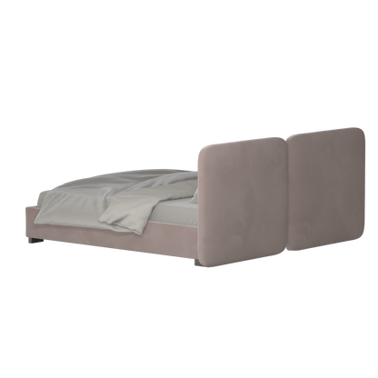 Chloe Upholstered Double Bed in Soft Woven Fabric