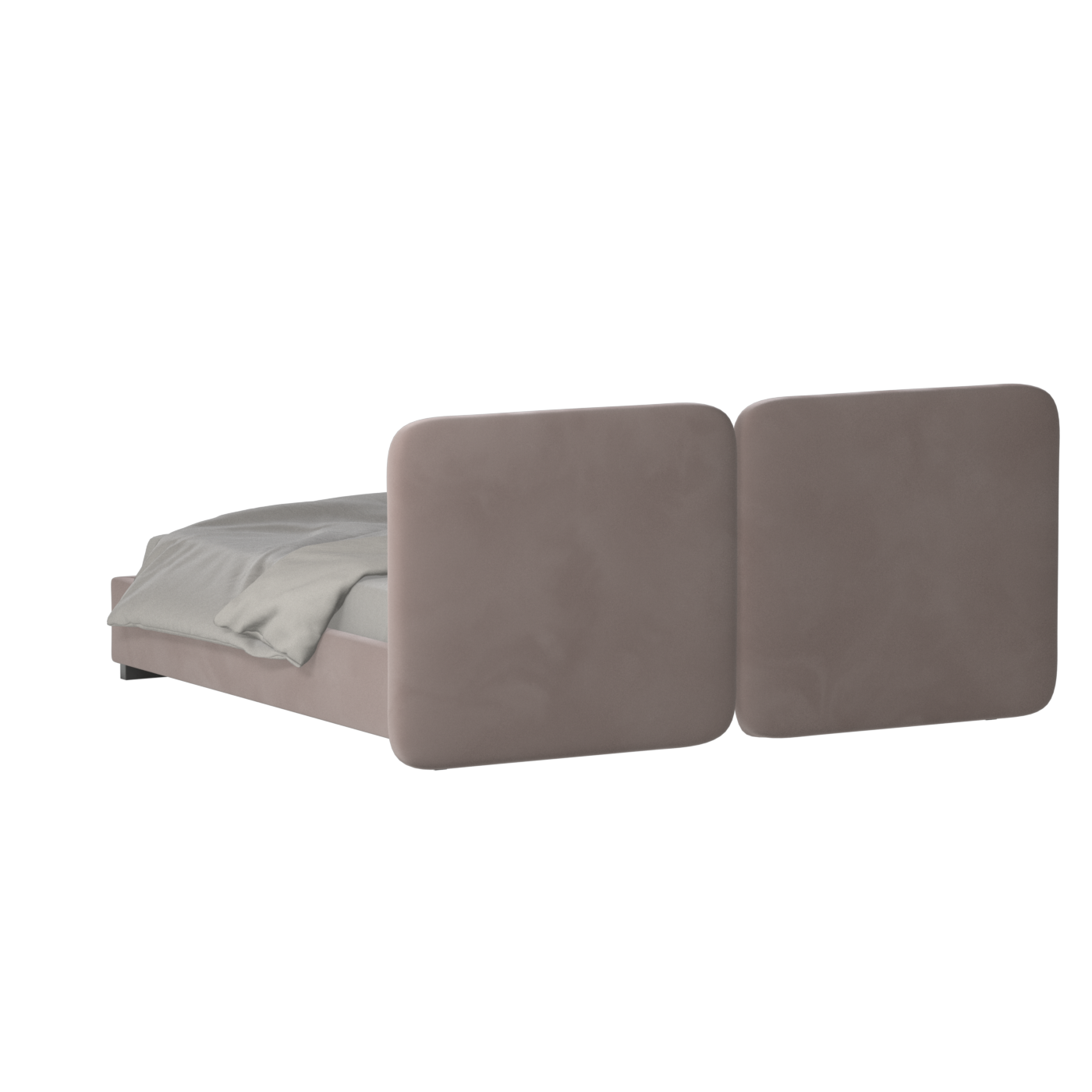 Chloe Upholstered Double Bed in Soft Woven Fabric