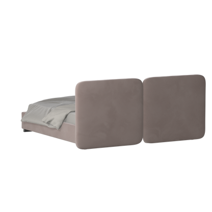 Chloe Upholstered Double Bed in Soft Woven Fabric