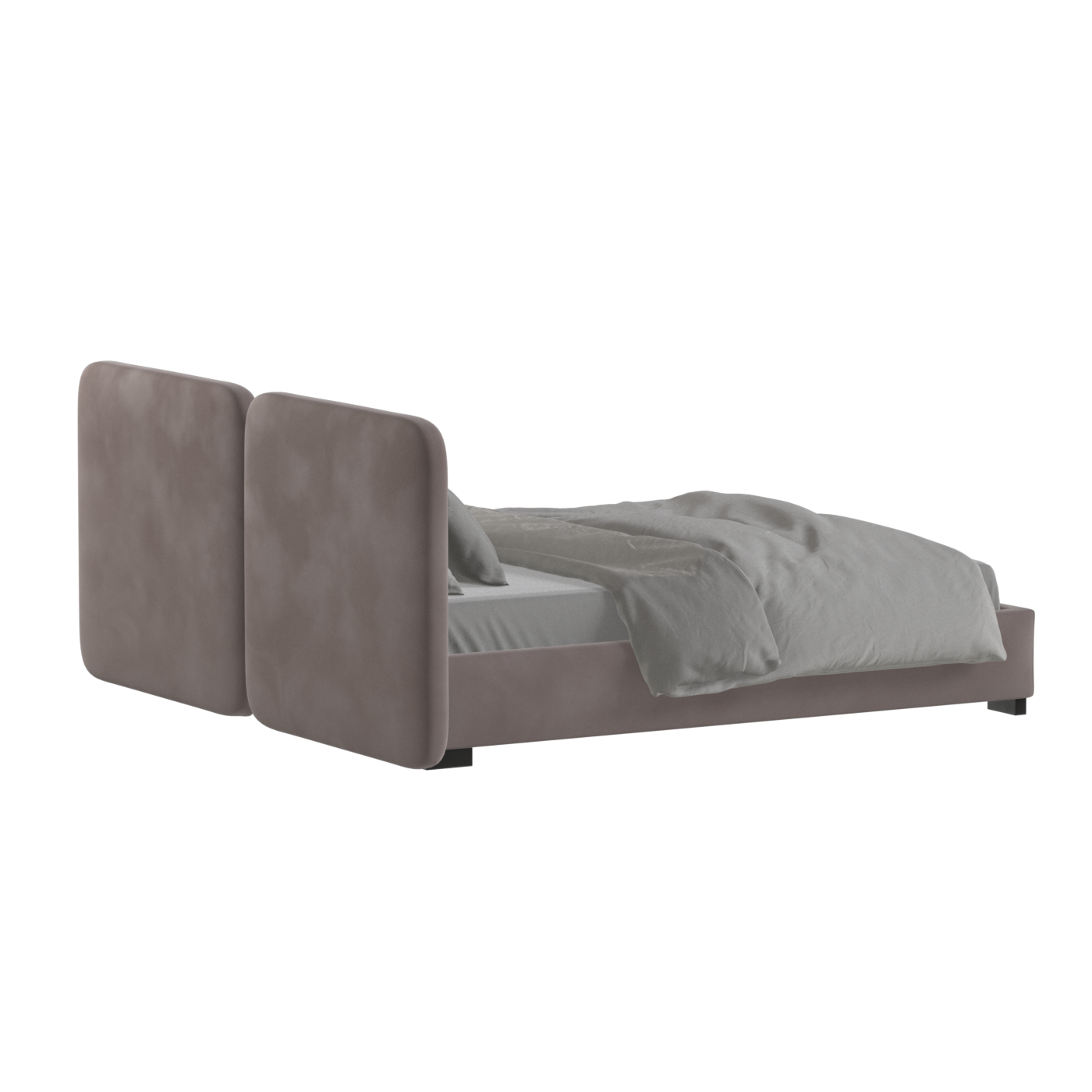 Chloe Upholstered Double Bed in Soft Woven Fabric