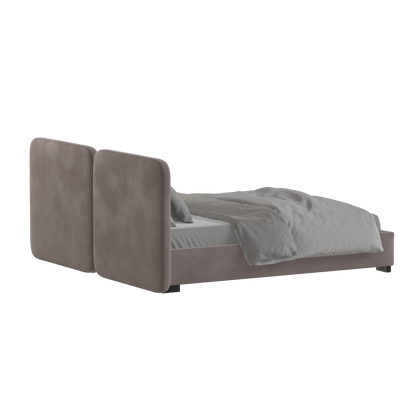 Chloe Upholstered Double Bed in Soft Woven Fabric