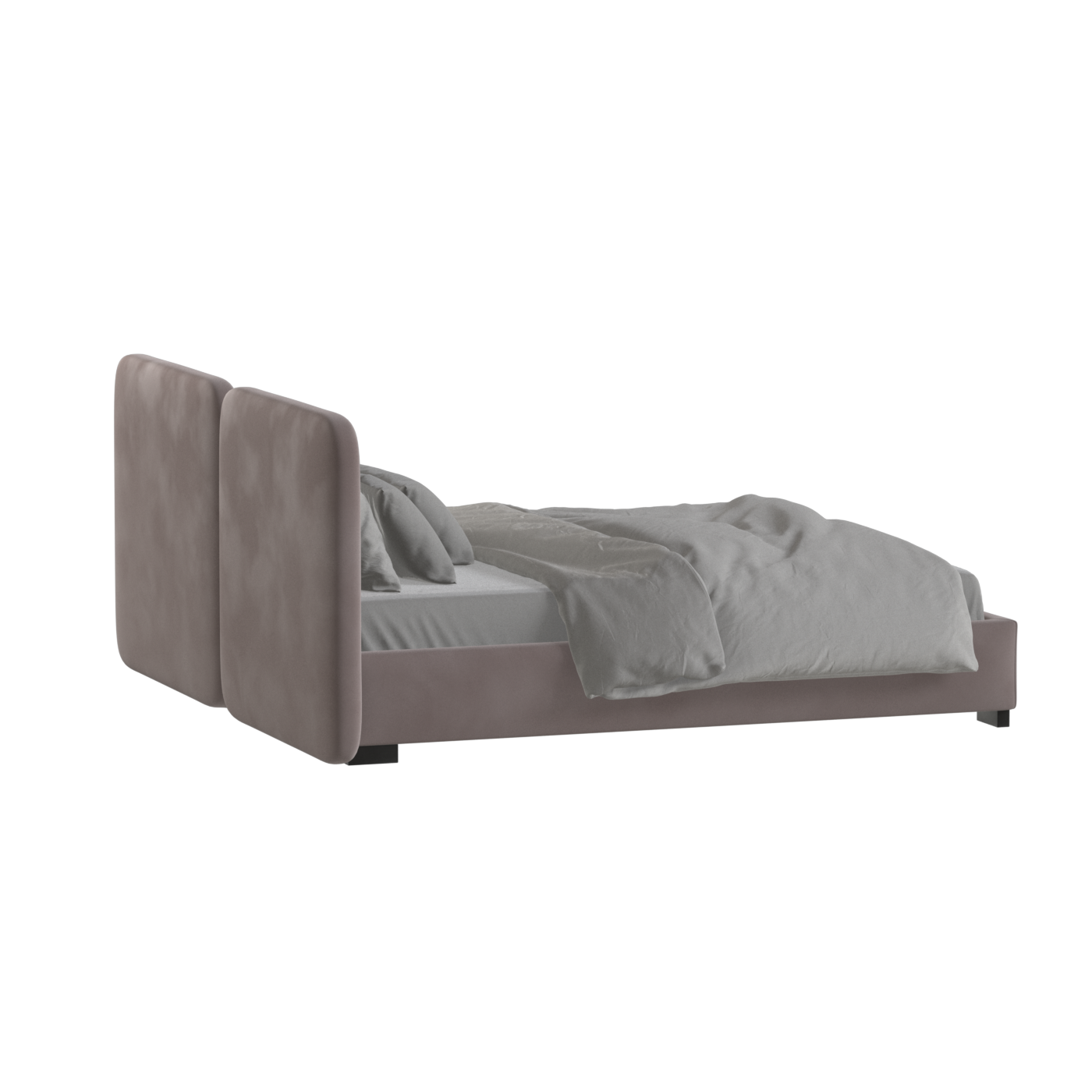 Chloe Upholstered Double Bed in Soft Woven Fabric
