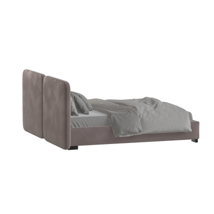 Chloe Upholstered Double Bed in Soft Woven Fabric