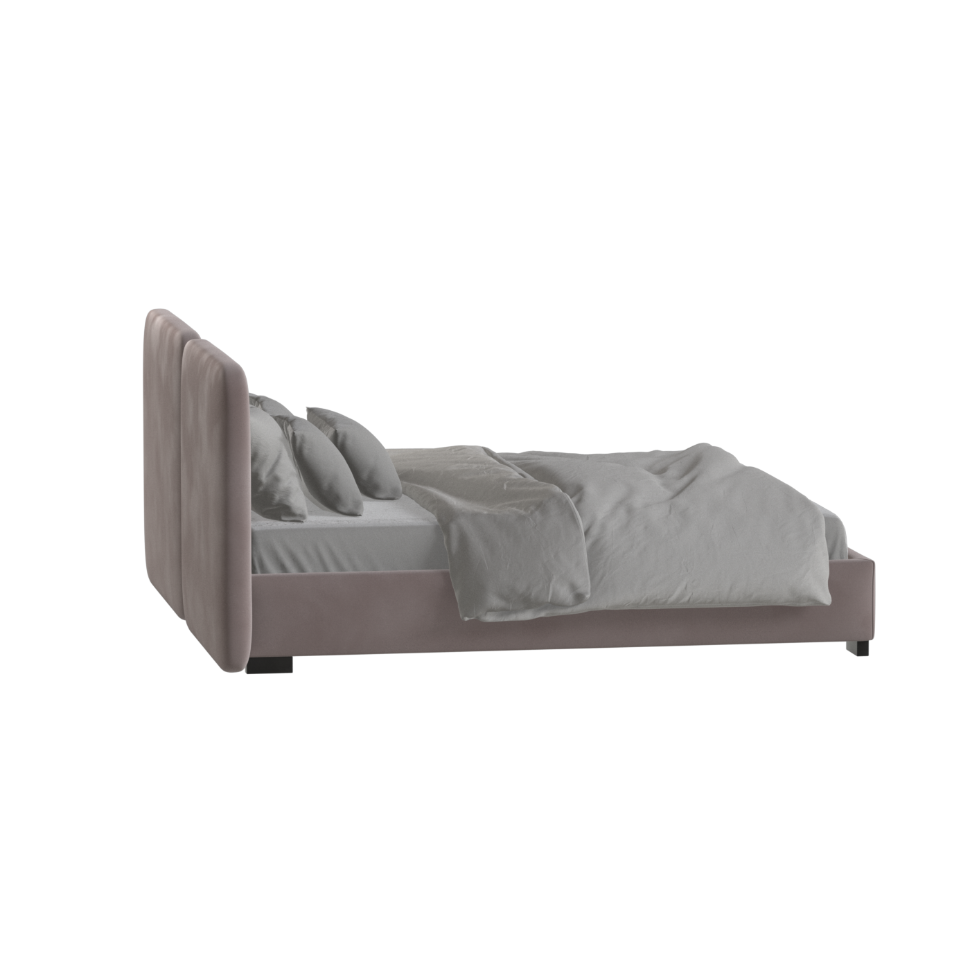 Chloe Upholstered Double Bed in Soft Woven Fabric