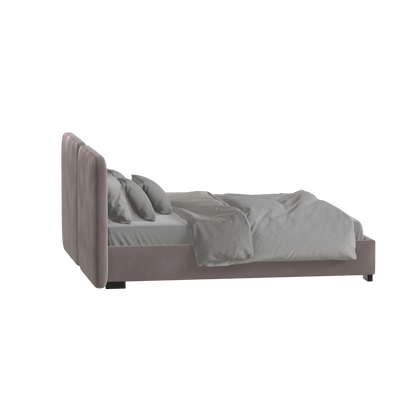 Chloe Upholstered Double Bed in Soft Woven Fabric