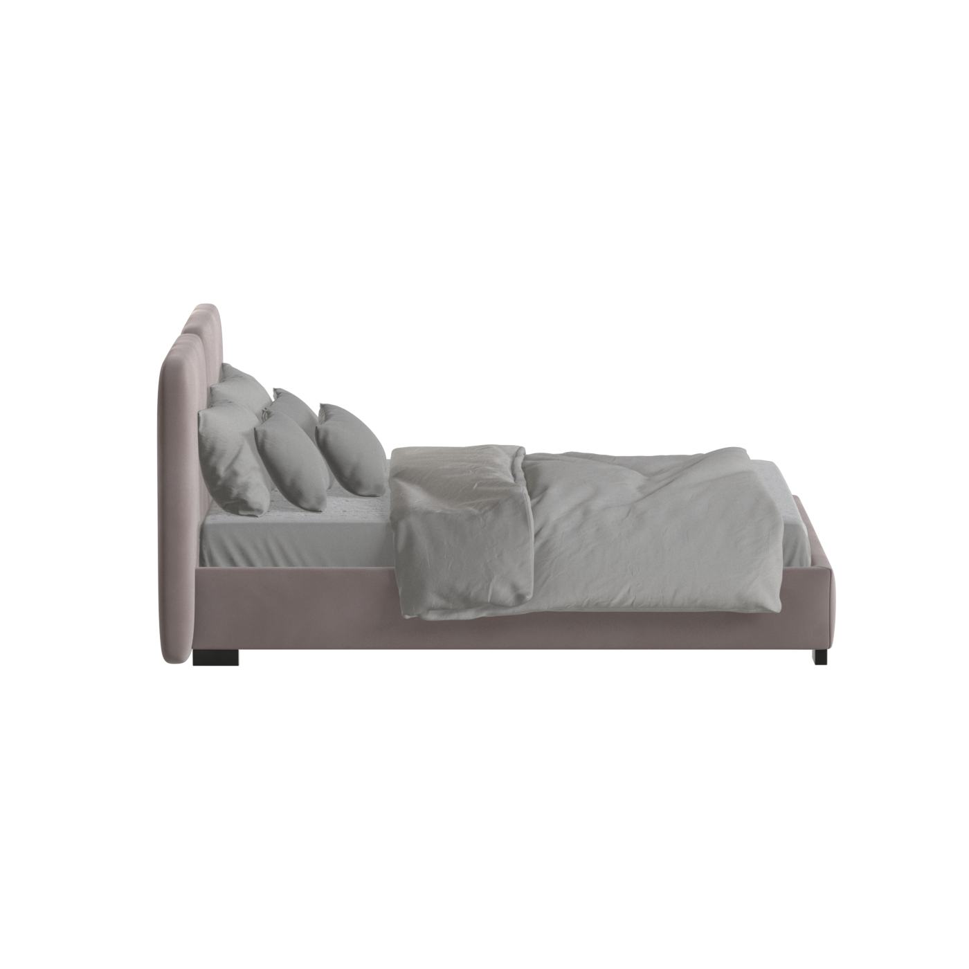 Chloe Upholstered Double Bed in Soft Woven Fabric