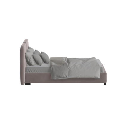 Chloe Upholstered Double Bed in Soft Woven Fabric