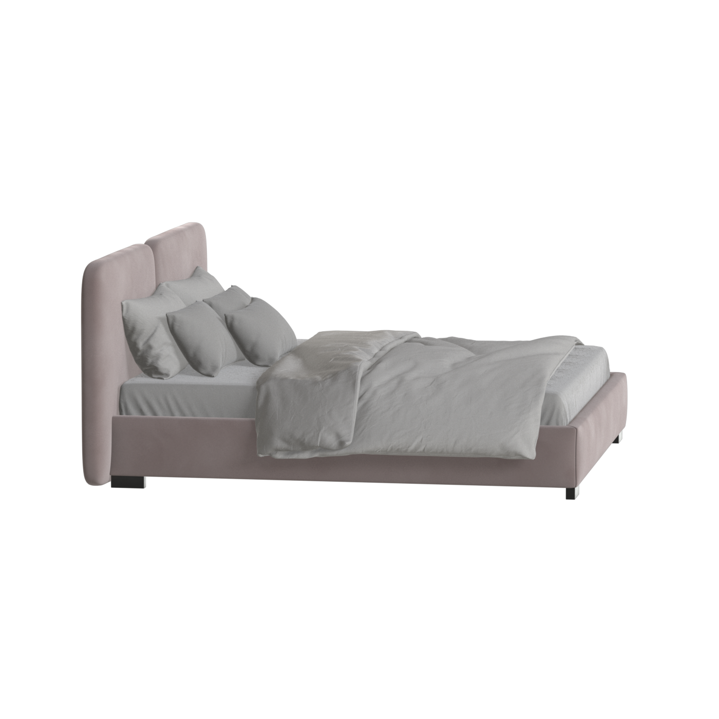 Chloe Upholstered Double Bed in Soft Woven Fabric