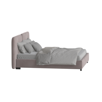 Chloe Upholstered Double Bed in Soft Woven Fabric