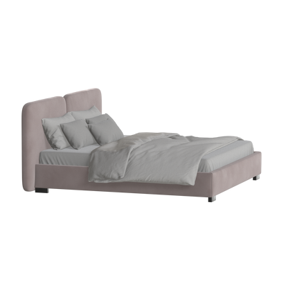 Chloe Upholstered Double Bed in Soft Woven Fabric