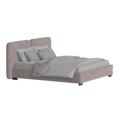 Chloe Upholstered Double Bed in Soft Woven Fabric