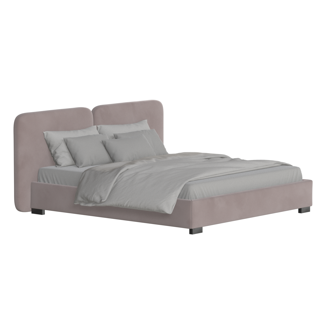 Chloe Upholstered Double Bed in Soft Woven Fabric