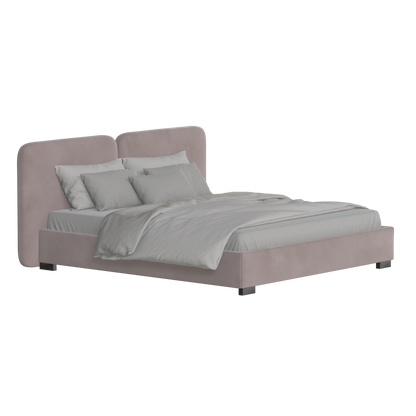 Chloe Upholstered Double Bed in Soft Woven Fabric
