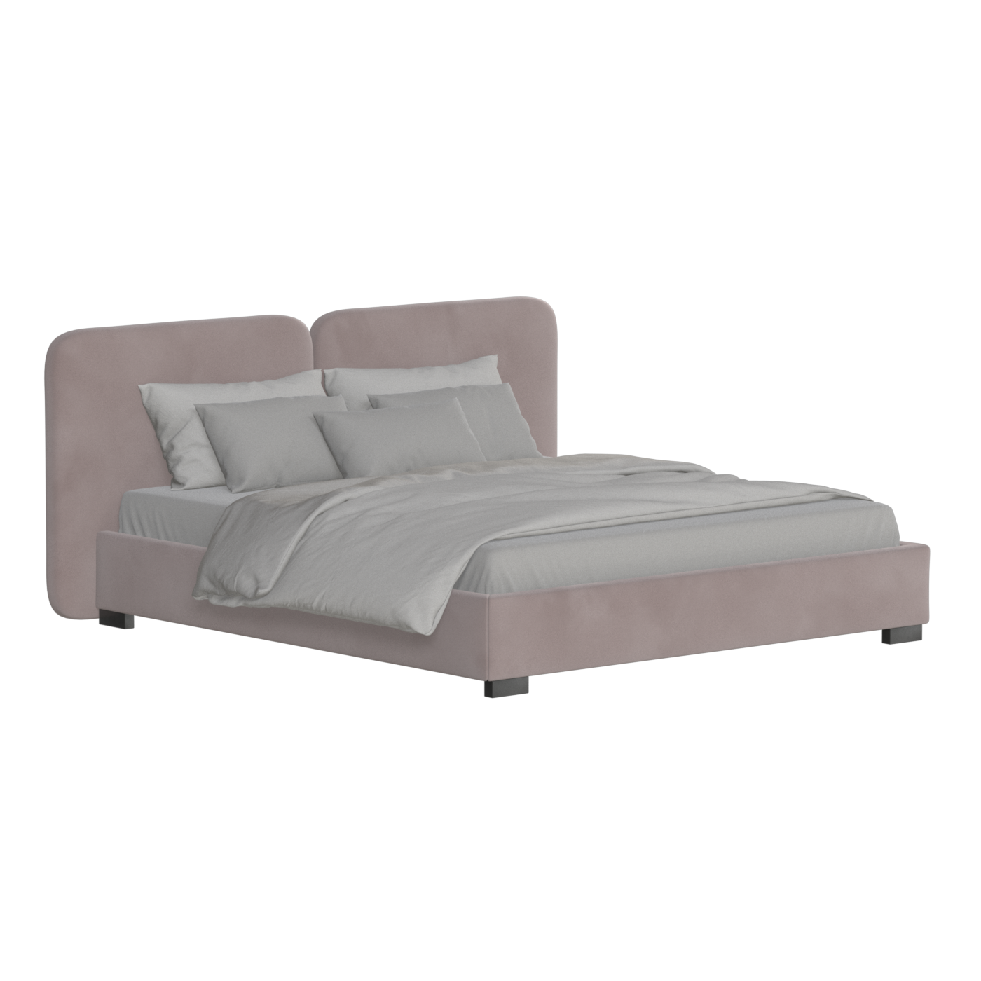 Chloe Upholstered Double Bed in Soft Woven Fabric