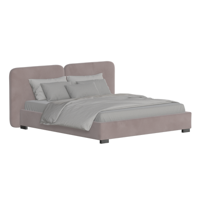 Chloe Upholstered Double Bed in Soft Woven Fabric