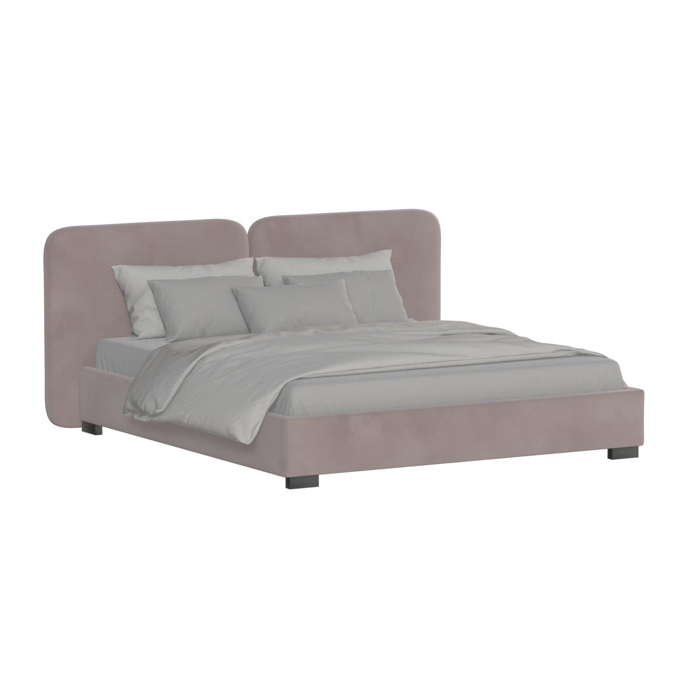 Chloe Upholstered Double Bed in Soft Woven Fabric