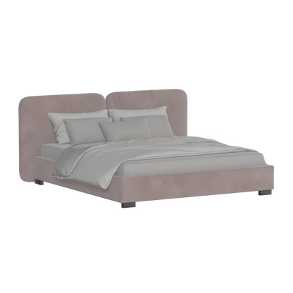 Chloe Upholstered Double Bed in Soft Woven Fabric
