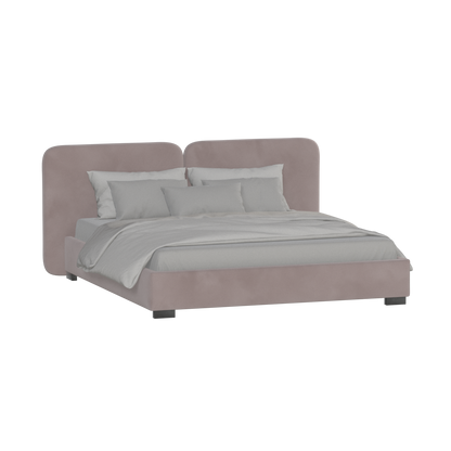 Chloe Upholstered Double Bed in Soft Woven Fabric