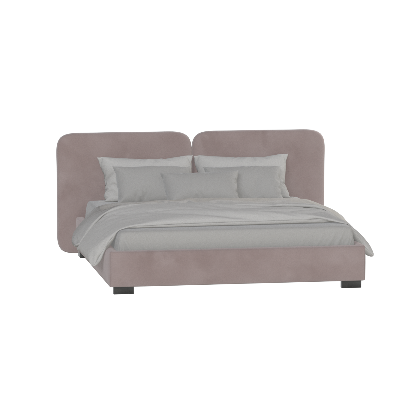 Chloe Upholstered Double Bed in Soft Woven Fabric