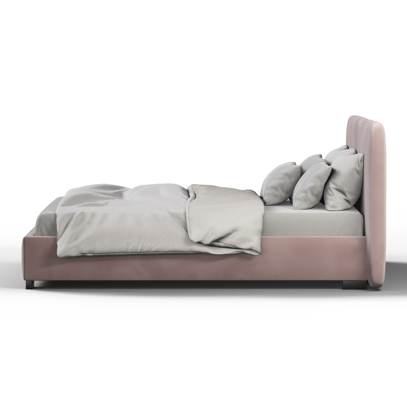 Chloe Upholstered Double Bed in Soft Woven Fabric
