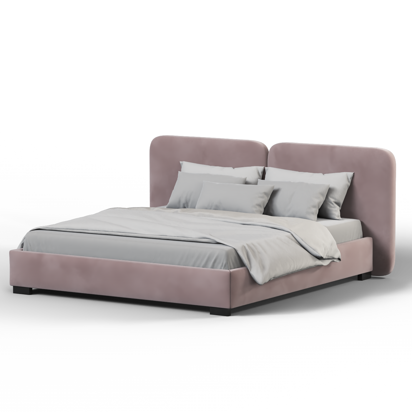 Chloe Upholstered Double Bed in Soft Woven Fabric