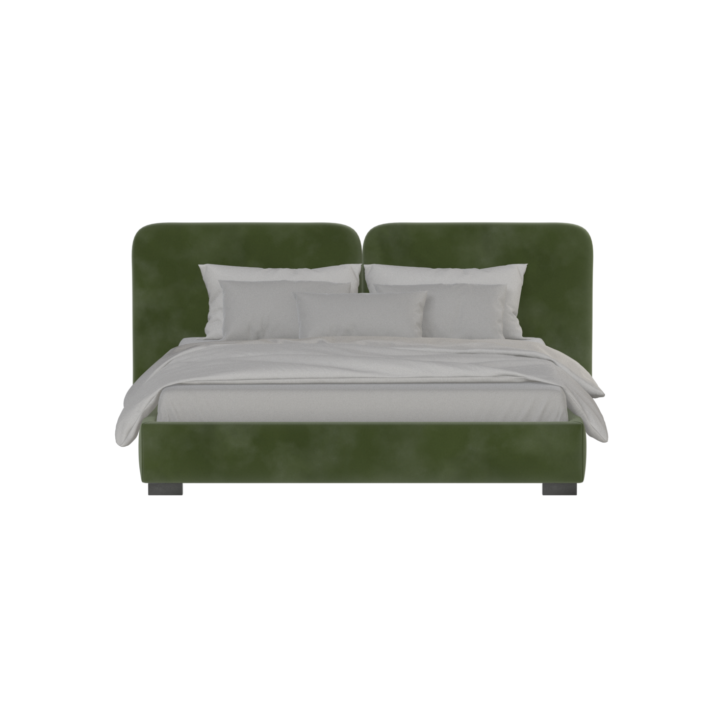 Lit double rembourré Chloé en tissu tissé doux